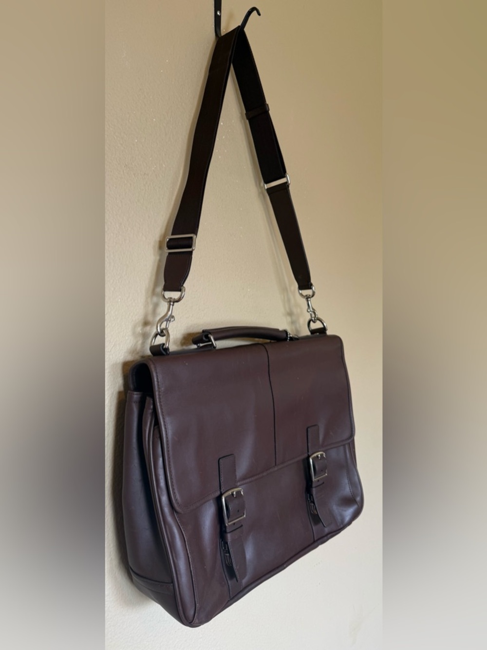 Vtg Coach Lexington Flap Top Brown Leather Laptop Briefcase Commuter Bag - Picture 8 of 16